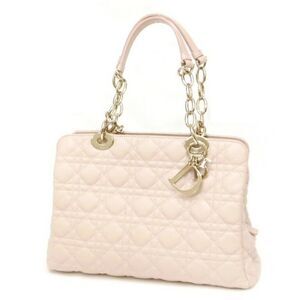 Christian Dior Tote Bag Canage Chain Light Pink Leather
